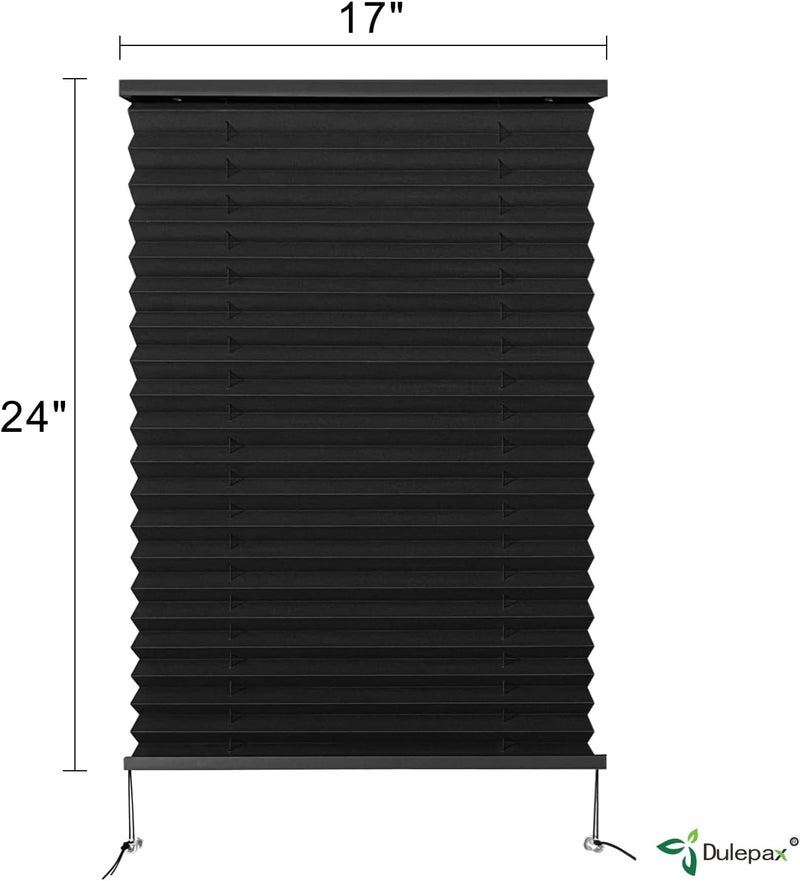 Dulepax RV Pleated Shades, 17" W x 24" L Black, RV Window Blinds for Camper Travel Trailers Motorhome's Window - Image 2
